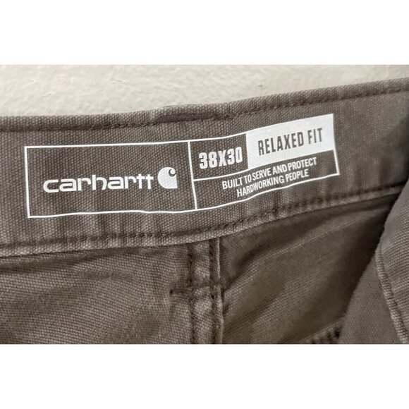 Carhartt Men' 38x30 cargo relaxed fit color dark khaki pants - Picture 3 of 9
